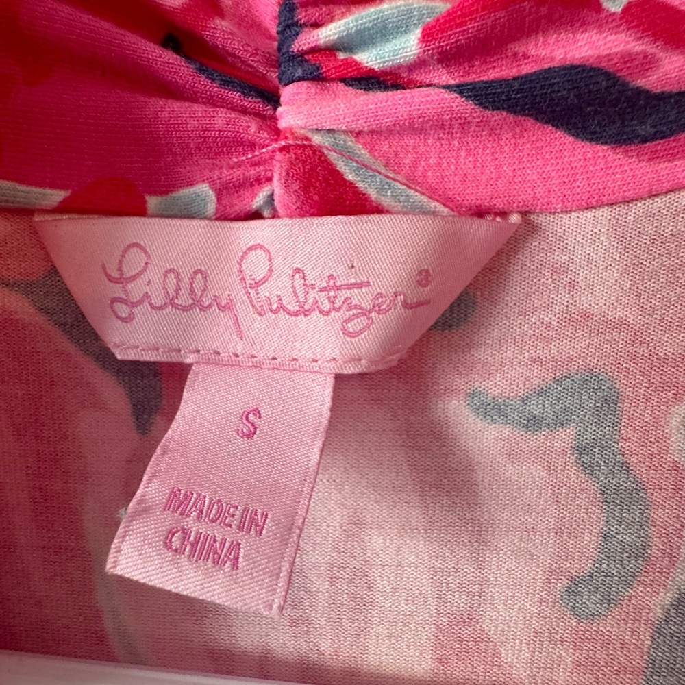 LILLY PULITZER “Alexandra” 3/4 Sleeve Pink Floral Dress - Picture 7 of 13